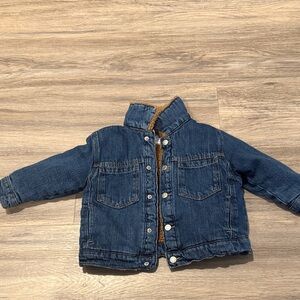 Zara Kids Blue Denim Jacket with Brown Lining